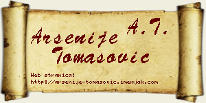 Arsenije Tomasović vizit kartica